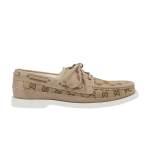Gucci Lace Up Loafer 'GG Canvas - Beige Ebony' Baskets Beige/Ebony 786484 AADI3 9552