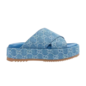 Gucci Wmns GG Platform Slide Sandal 'Light Blue Denim' Baskets Bleu clair/Ivoire 771560 FACUO 4646