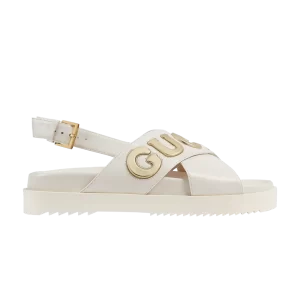Gucci Wmns Sandal 'White Metallic Gold' Baskets Blanc/Or métallisé 738691 AAB3K 9267