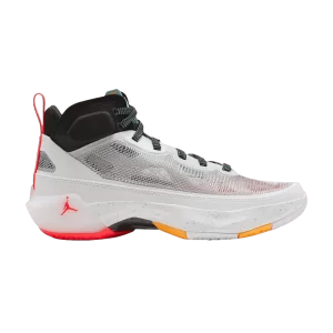 Guo Ailun x Air Jordan 37 PF GS 'Silver Island Green' Baskets Blanc/Argent métallique/Vert île/Noir/Cramoisi éclair/Orange laser FJ4495 130