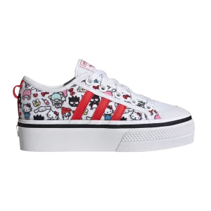 Baskets adidas Hello Kitty x Nizza Platform J 'Hello Kitty and Friends' Blanc nuage/Noir/Rouge vif HQ6888