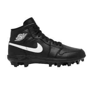 Air Jordan 1 Mid TD Cleat 'Black' 2023 Noir/Blanc/Noir FJ6805 001