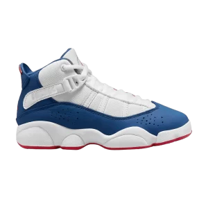 Air Jordan 6 Rings PS 'True Blue' Blanc/Rouge université/Gris acier clair/Vrai bleu 323432 140