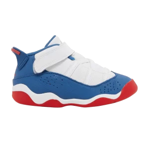 Air Jordan 6 Rings TD 'White True Blue' Blanc/Rouge université/Gris acier clair/Vrai bleu 323420 140