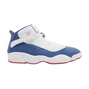 Air Jordan 6 Rings 'True Blue' Blanc/Rouge université/Gris acier clair/Vrai bleu 322992 140