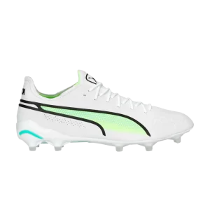 Puma King Ultimate FG AG 'White Electric Peppermint' Baskets Blanc/Noir/Jaune rapide/Menthe électrique 107097 03