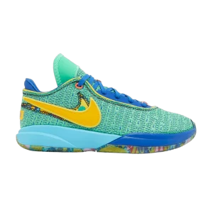 Nike LeBron 20 GS 'Kaleidoscope' Algue électrique/Game Royal/Bleu Baltique/Or université DV3021 300