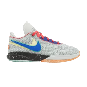 Baskets LeBron 20 GS 'Nike Lifer' Argent clair/Hyper Royale/Mousseline de citron/Orange sécurité DQ8651 002