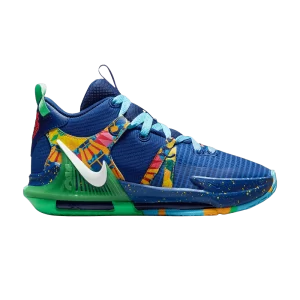 Nike LeBron Witness 7 GS 'Kaleidoscope' Bleu royal profond/Royal jeu/Algue électrique/Blanc DQ8650 400