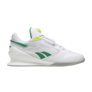 Reebok Legacy Lifter 3 'Court Victory Pump' Baskets Chaussures Blanc/Glen Vert/Sunny Acid Jaune HP9233