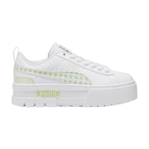 Puma Mayze Big Kid 'Gingham Cozy – Green Illusion 'Baskets Blanc/Vert illusion 396660 02