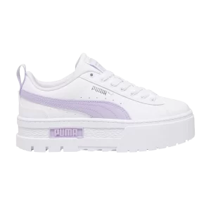Puma Mayze Leather Big Kid 'White Vivid Violet' Baskets Blanc/Violet vif 384527 22