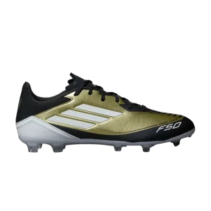 Baskets adidas Messi Adizero F50 League FG MG 'Triunfo Dorado' Or métallisé/Blanc nuage/Noir IG9274