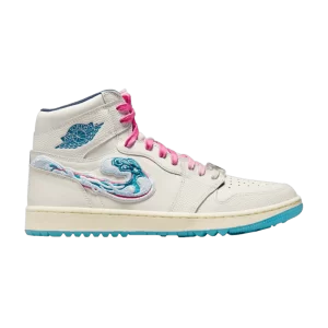 Michelle Wie West x Air Jordan 1 High Golf NRG 2 'Aloha' Baskets Voile/Hyper Rose/Lait de Coco/Flotte de Minuit/Bleu Industriel FV3565 100