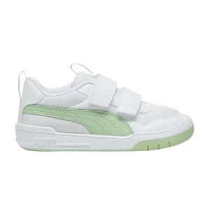 Puma Multiflex Mesh V Little Kid 'White Pure Green' Baskets Blanc/Pur Vert 380845 16