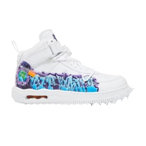 Nike Off-White x Air Force 1 Mid SP Leather 'Graffiti' Blanc/Blanc DR0500 100