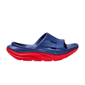 HOKA Ora Recovery Slide 3 'Bellwether Blue Red Alert' Bellwether Blue/Red Alert 1135061 BBRA
