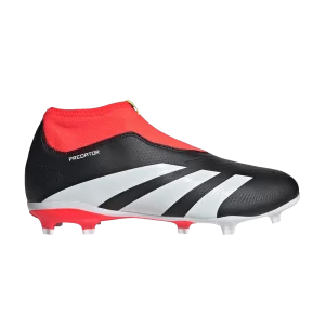 adidas Predator 24 League Laceless FG J 'Solar Energy Pack' Noir/Blanc Nuage/Rouge Sunny IG7754