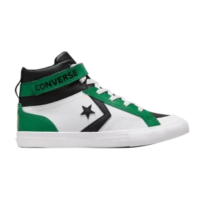 Converse Pro Blaze Strap Leather High GS 'White Green Black' Baskets Blanc/Vert/Noir A07412C