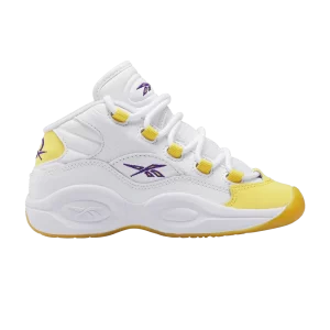 Reebok Question Mid Little Kid 'Yellow Toe' Baskets Blanc/Fil jaune/Ultraviolet ID4634
