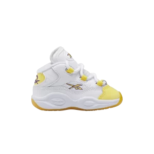 Reebok Question Mid Baskets 'Yellow Toe' pour tout-petits Blanc/Fil jaune/Ultraviolet ID4643