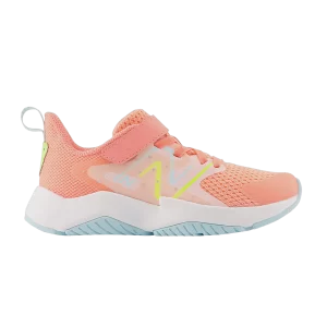 New Balance Rave Run v2 Bungee Lace Top Strap Big Kid X-Wide 'Pamplemousse' Pamplemousse/Bleu Bleach/Hi-Lite YTRAVGH2 XW