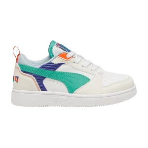 Puma Rebound V6 Low Little Kid 'Ready Set Better' Baskets Gris/Jade Frost/Blanc 397938 01