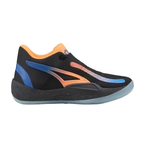Puma RJ Barrett x Rise Nitro 'Knicks' Baskets Noir/Ultra Orange/Bleu Fort 377388 02