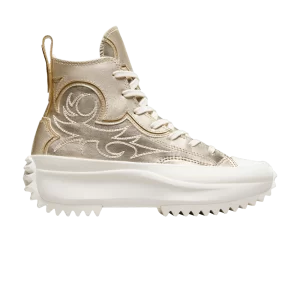 Baskets Converse Run Star Hike Platform High 'Western Broderie' Or clair/Blanc vintage A10333C