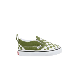 Vans Slip-On V Enfant 'Damier – Pesto' Baskets Pesto VN000D0SCIB
