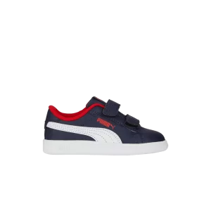 Puma Smash 3.0 Leather Velcro Toddler 'Navy Red 'Baskets Marine/Blanc/Forever Rouge 392034 04