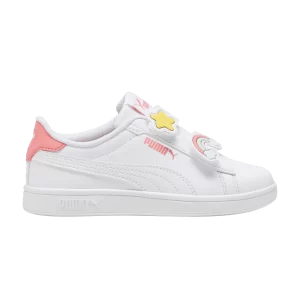 Puma Smash 3.0 V Little Kid 'Badges – Blanc Passionfruit' Baskets Blanc/Passion Fruit 397286 01