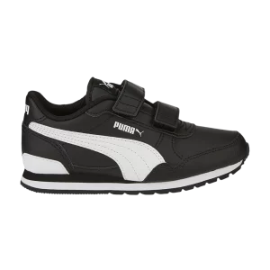 Baskets Puma ST Runner v3 Leather Little Kid 'Noir Blanc 'Noir/Blanc 384905 08