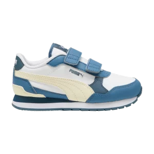Baskets Puma ST Runner v4 Leather Little Kid 'Blue Horizon Creamy Vanilla' Blanc/Creamy Vanilla/Blue Horizon/Gray Skies 399737 04