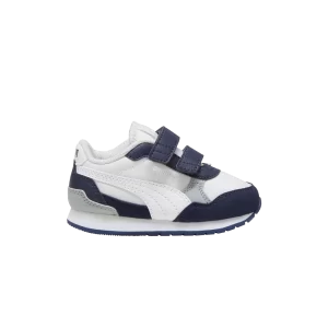 Baskets Puma ST Runner v4 Nylon Enfant 'White Navy 'Feather Gris/Blanc/Marine/Cool Medium Gris 399741 04