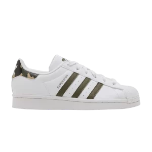 adidas Superstar Big Kid 'White Camo' Baskets Blanc Nuage/Olive Strata/Blanc Nuage HQ4287