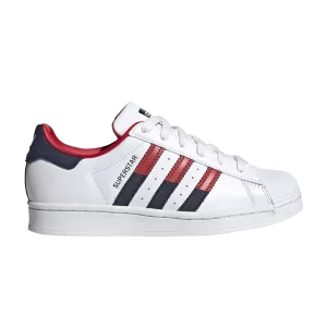 Baskets adidas Superstar J 'Color-Pop Stripes' Blanc Nuage/Meilleur Écarlate/Indigo Nuit HQ8728