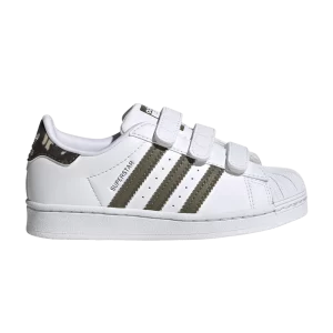 adidas Superstar Little Kid 'White Camo' Baskets Blanc Nuage/Olive Strata/Blanc Nuage HQ4285
