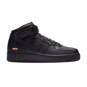 Nike Supreme x Air Force 1 Mid 'Box Logo - Triple Black' Noir/Noir/Noir FZ8784 001