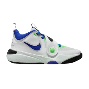Nike Team Hustle D11 GS 'Green Strike Racer Blue' Blanc sommet/Platine pur/Vert grève/Bleu Couleur DV8996 101