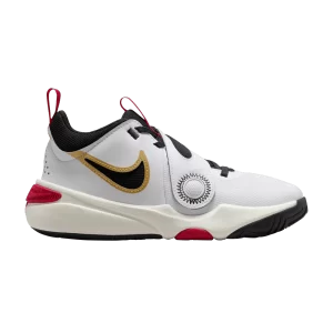 Nike Team Hustle D11 GS 'White Gold University Red' Blanc/Or métallique/Rouge université/Noir DV8996 104