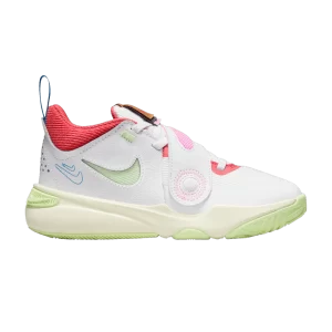 Nike Team Hustle D11 PS 'Summit White Barely Volt' Blanc sommet/Lait de coco/Bleu photo clair/Barely a Volt FJ1393 100
