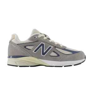 New Balance 990v4 Big Kid Wide 'Grey Day 2023' Baskets Marblehead/Vintage Indigo GC990TA4 W