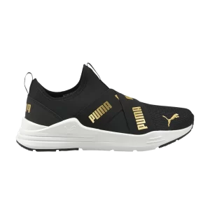 Puma Wired Run Slip-On Big Kid 'Black Team Gold' Noir/Or Team 381993 02