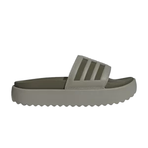 adidas Wmns Adilette Platform Slide 'Pebble Olive Strata' Argent Galet/Olive Strata/Argent Galet HQ6180