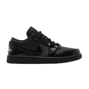 Wmns Air Jordan 1 Low SE 'Black Croc' Baskets Noir/Blanc/Argent Métallique HJ7743 010