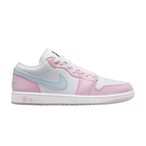 Femme Air Jordan 1 Low SE 'Paw Print' Blanc/Blanc/Rose Mousse/Glacier Bleu HM3706 141