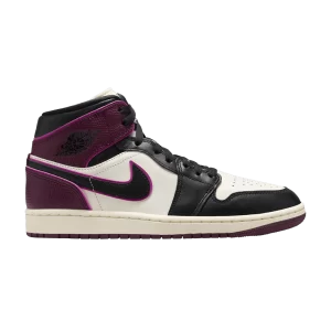 Femme Air Jordan 1 Mid SE 'Bordeaux' Baskets Voile/Rose actif/Bordeaux/Noir FQ7818 101