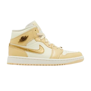 Femme Air Jordan 1 Mid 'Pale Vanilla Gold' Vanille pâle/Or métallique/Lait de coco/Voile FB9892 200