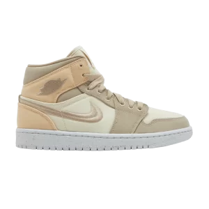 Femme Air Jordan 1 Mid SE 'Muslin Canvas' Mousseline/Or Céleste/Voile/Désert DV0427 102